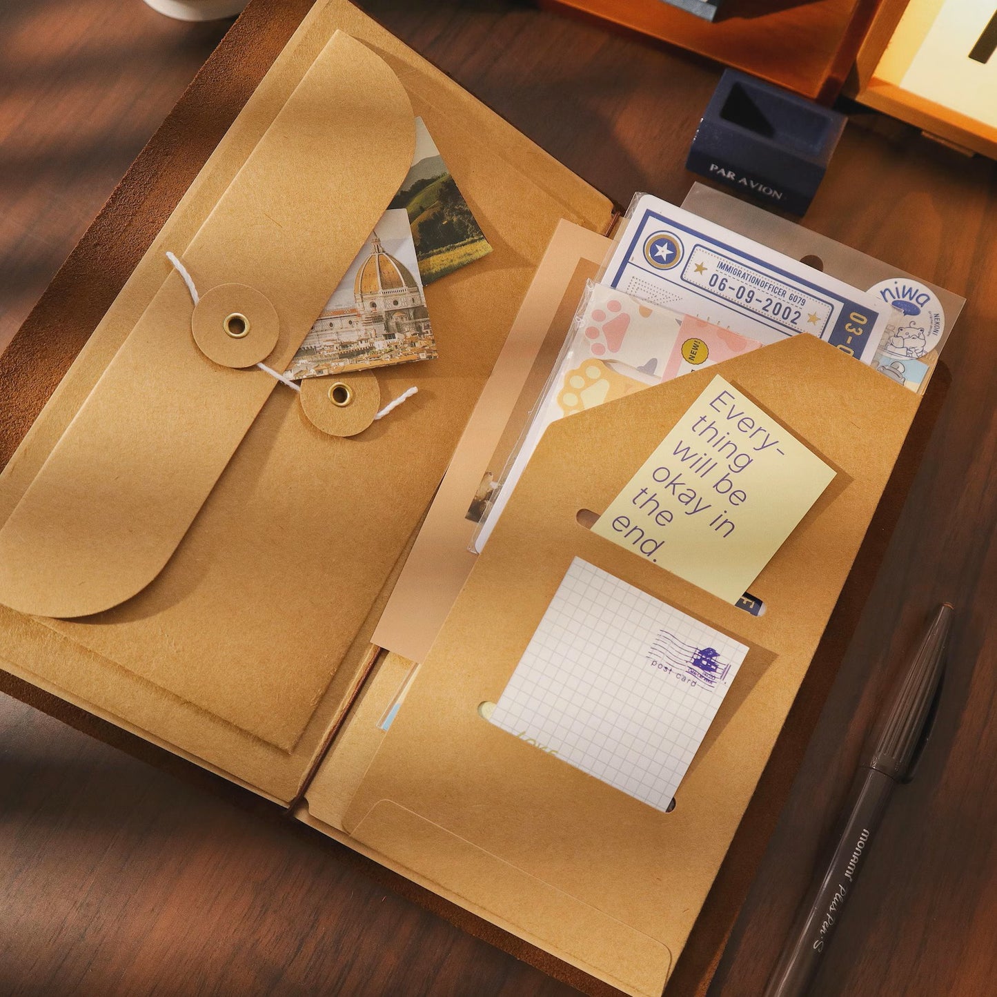 Benstore - Folder Kraft con Bolsillos para Traveler's Notebook