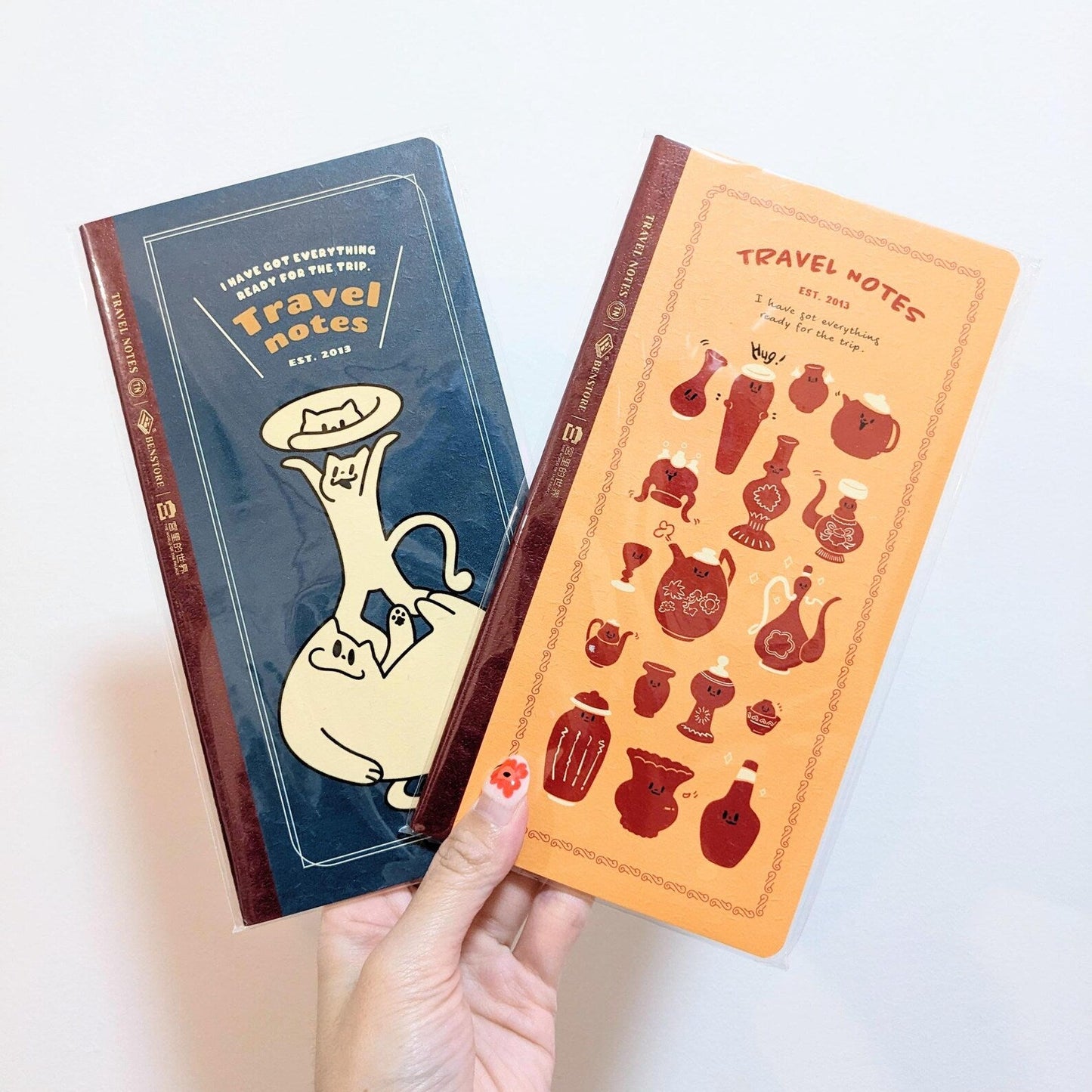 Benstore Design - Travelers Notebook con Cubierta Transparente - Red Vase