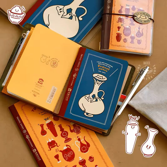 Benstore Design - Travelers Notebook con Cubierta Transparente - Red Vase