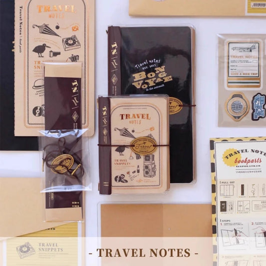 Benstore Design - Travelers Notebook con Cubierta Transparente - Bon Voyage