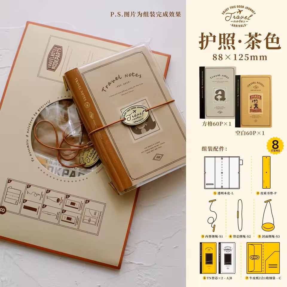 Benstore Design - Travelers Notebook con Cubierta Transparente - Retro