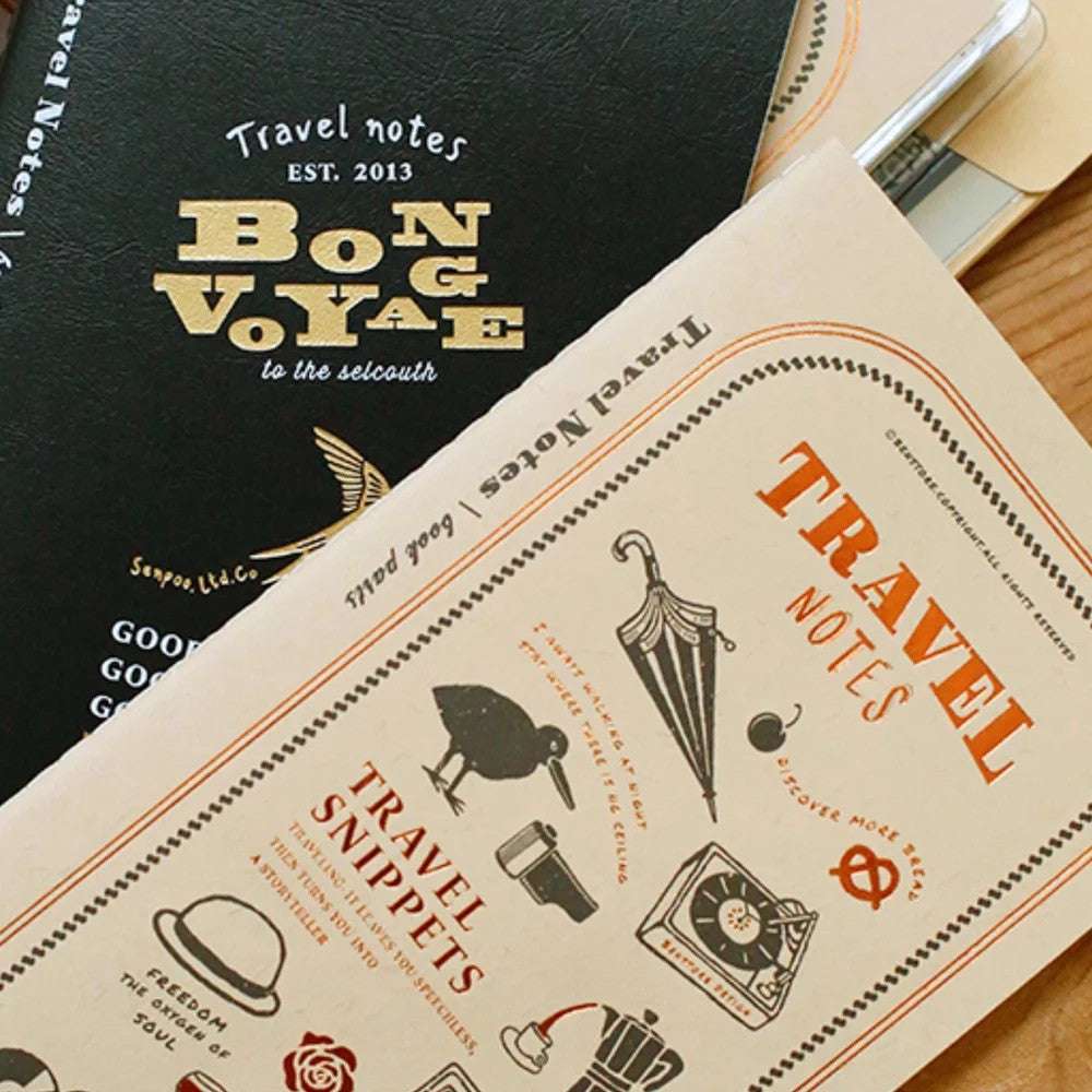 Benstore Design - Travelers Notebook con Cubierta Transparente - Bon Voyage