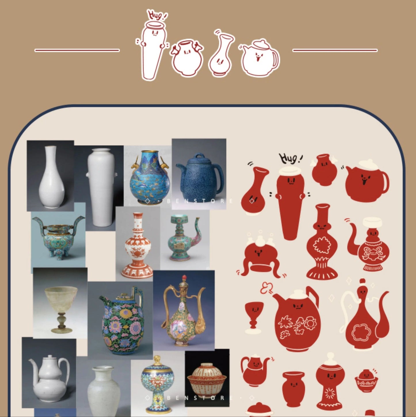 Benstore Design - Travelers Notebook con Cubierta Transparente - Red Vase