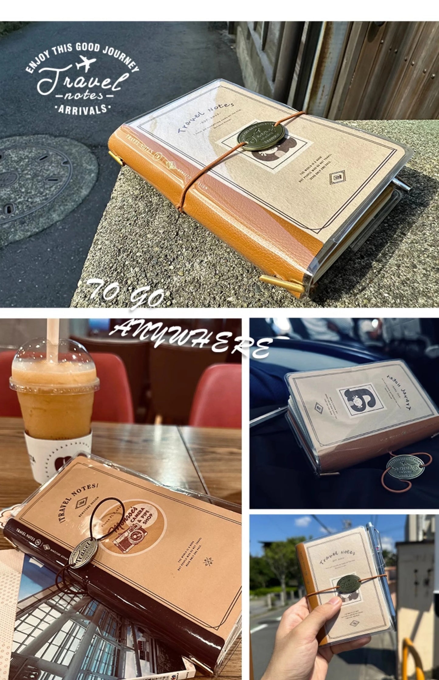 Benstore Design - Travelers Notebook con Cubierta Transparente - Retro