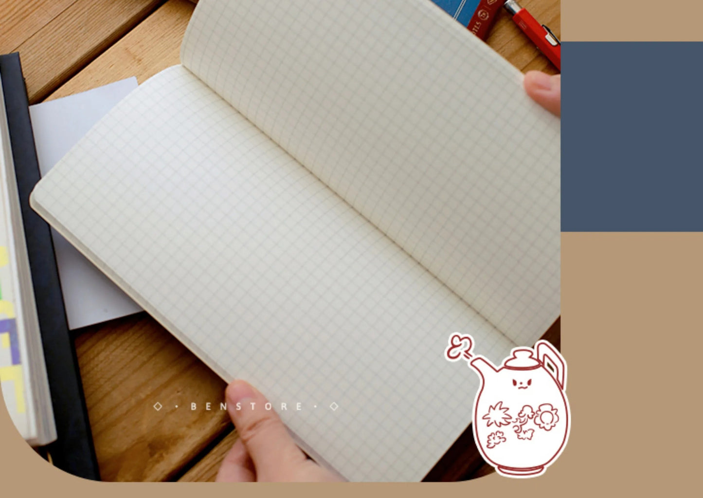 Benstore Design - Travelers Notebook con Cubierta Transparente - Red Vase