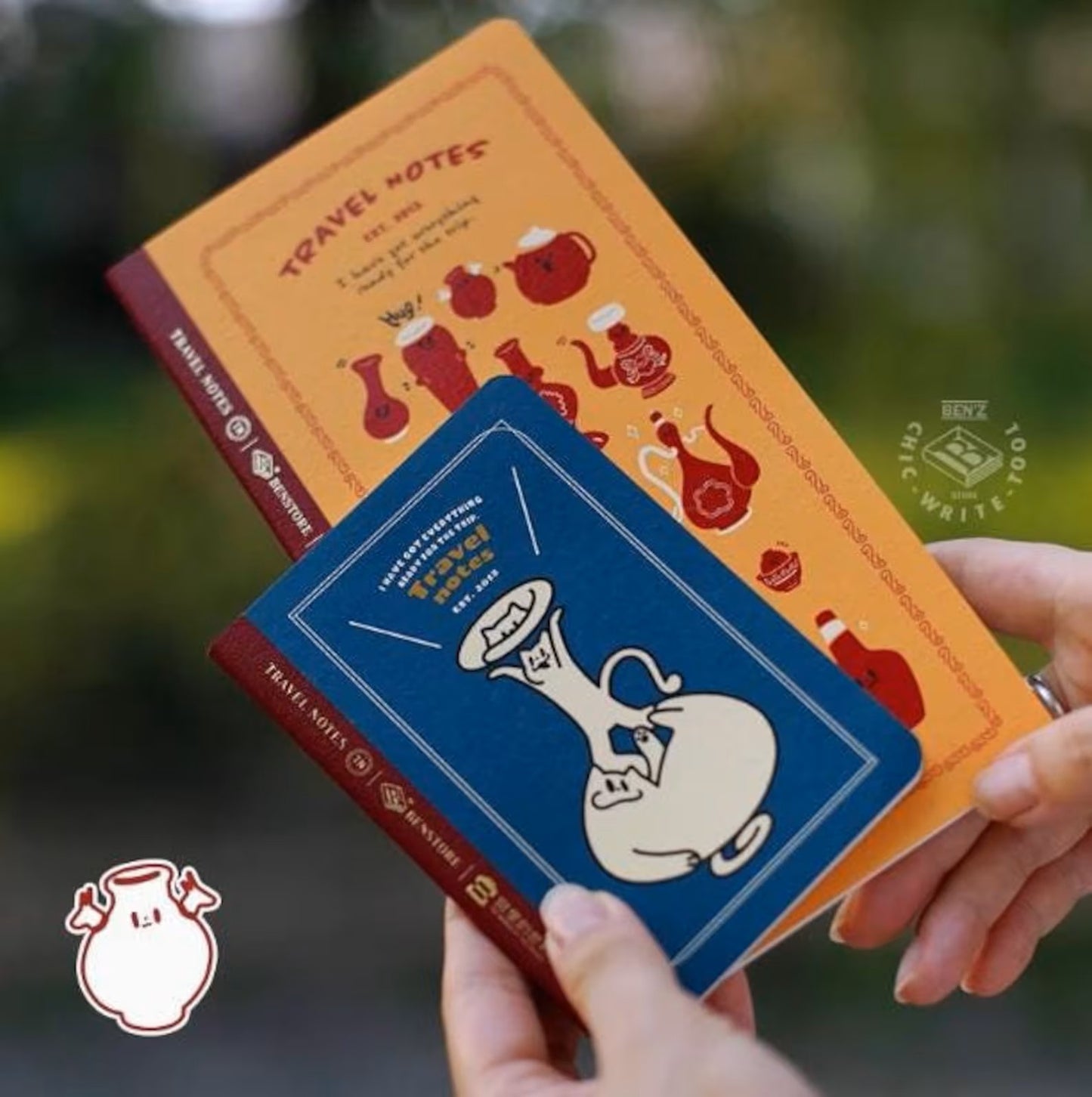 Benstore Design - Travelers Notebook con Cubierta Transparente - Red Vase