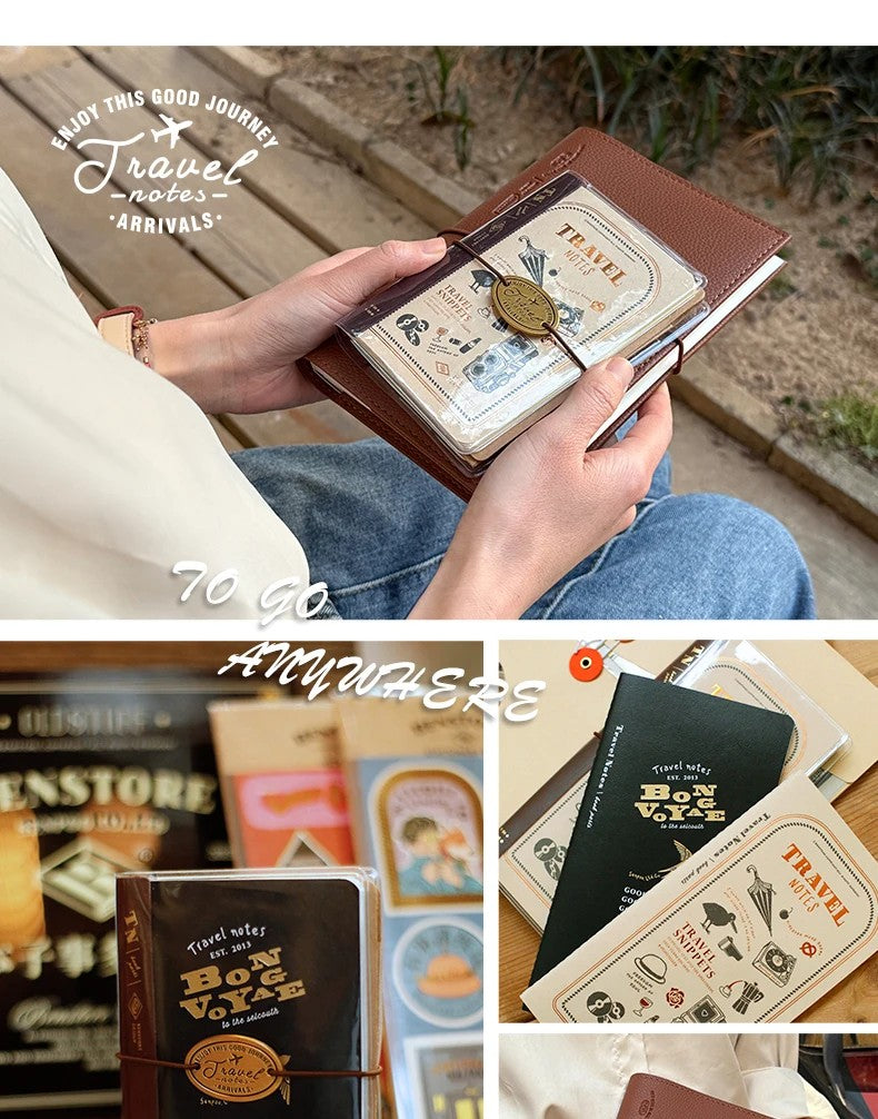 Benstore Design - Travelers Notebook con Cubierta Transparente - Bon Voyage