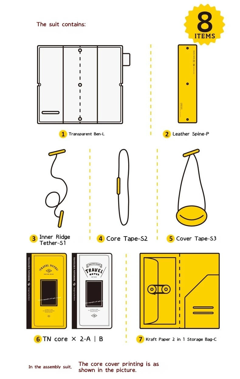 Benstore Design - Travelers Notebook con Cubierta Transparente - Red Vase