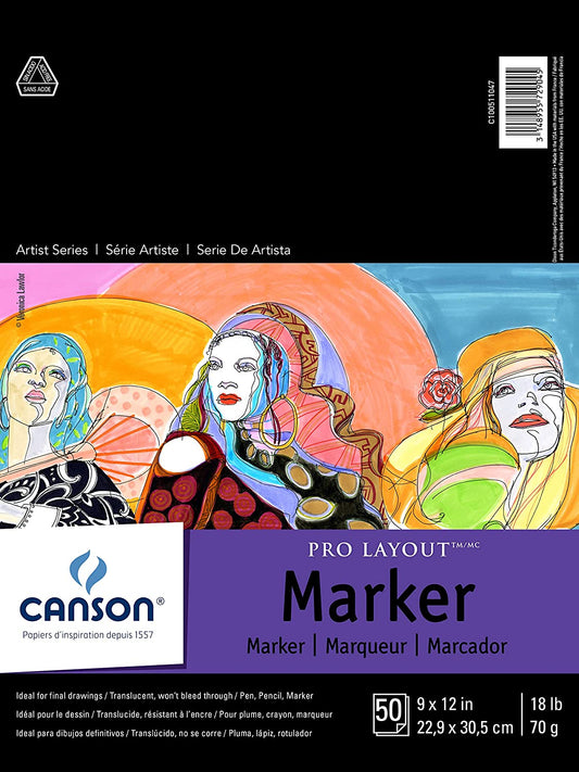 CANSON - Artist Series Pro-Layout Marker Pads - 50lb - 50 sheets