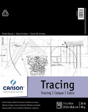 Cargar imagen en el visor de la galería, CANSON - Artist Series Tracing Pads (Libretas de Hojas de Calco) - 25lb - 50 hojas
