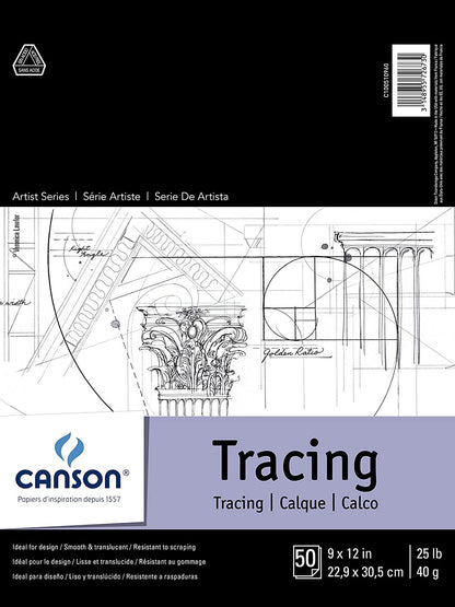 CANSON - Artist Series Tracing Pads (Libretas de Hojas de Calco) - 25lb - 50 hojas