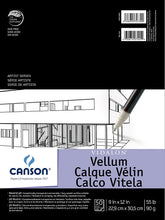 Cargar imagen en el visor de la galería, CANSON - Artist Series Vidalon Vellum Tracing Papers (Libreta de Hoja de Calco Vidalon Vellum) - 18lb - 50 hojas
