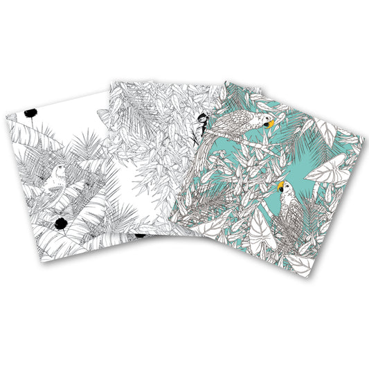 CLAIREFONTAINE - Coloring Books for Adults - 7⅞ x 7⅞" - Birds