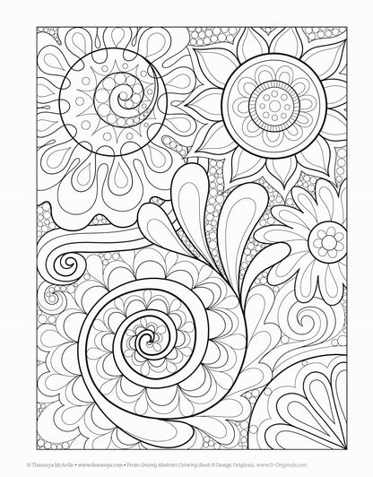 DESIGN ORIGINALS - 	GROOVY ABSTRACT - Libro de Colorear