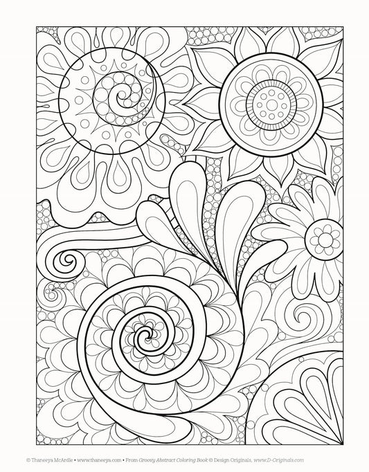 DESIGN ORIGINALS - 	GROOVY ABSTRACT - Libro de Colorear