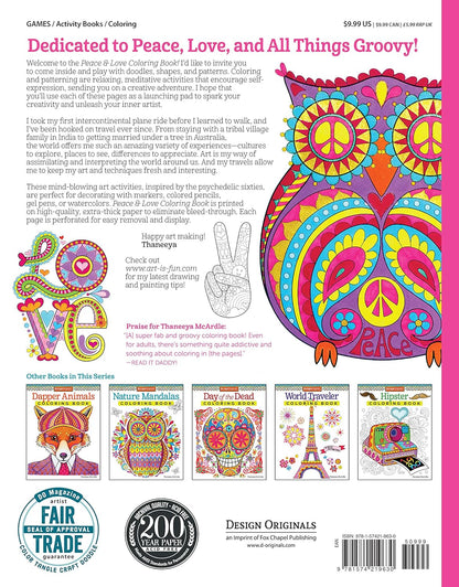 DESIGN ORIGINALS - PEACE &amp; LOVE - Coloring Book