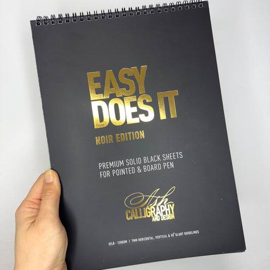 Ash Calligraphy Easy Does It Practice Pad NOIR - A4 - Encuadernación en Espiral