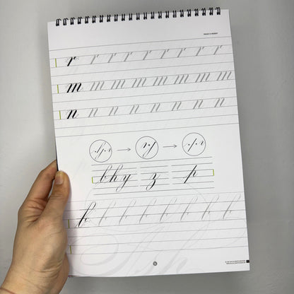 Ash Calligraphy Engrosser's Made Easy Practice Pad - A4 - Encuadernación en Espiral