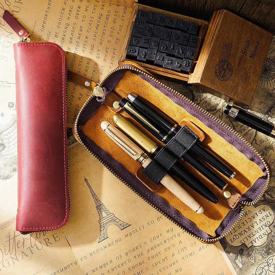 Estuche de Cuero para Bolígrafos
