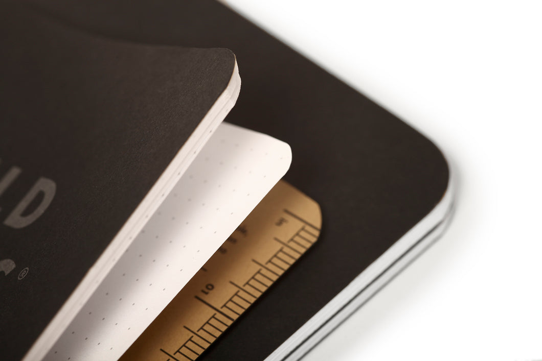 Field Notes Pitch Black Notebook - Pack de 2 - 64 páginas