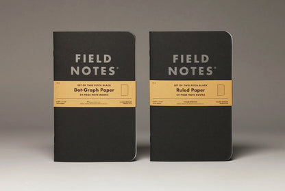 Field Notes Pitch Black Notebook - Pack de 2 - 64 páginas