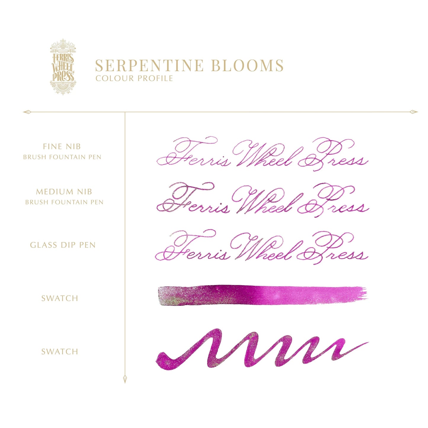 FERRIS WHEEL PRESS - Curious Collaborations | Special Edition LNY - Year of the Snake - Serpentine Blooms Ink - 38ml.