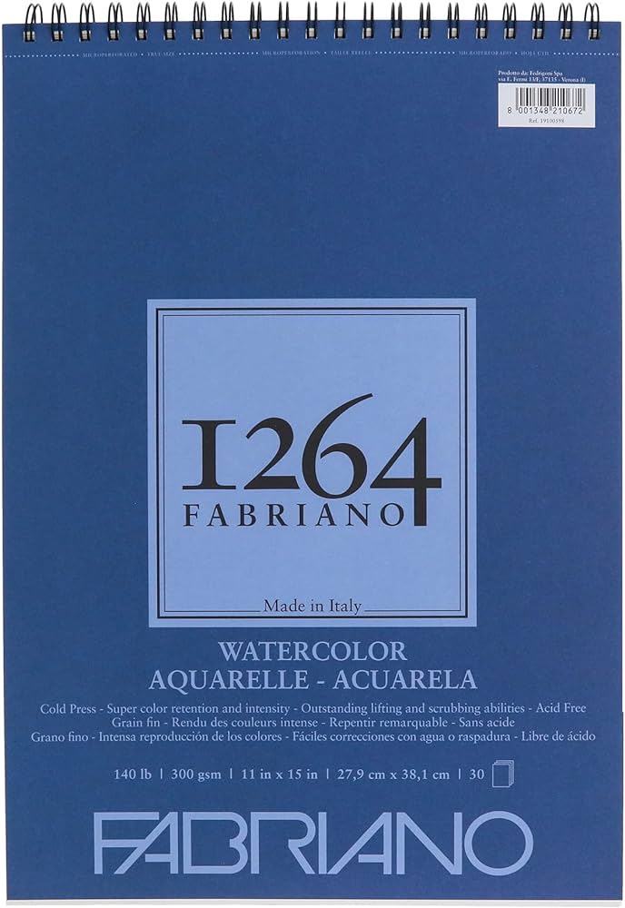FABRIANO - 1264 Watercolor Pads (Watercolor Notebook 300 GSM)