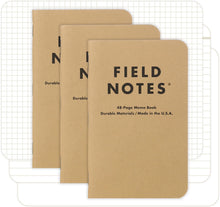 Cargar imagen en el visor de la galería, Field Notes Original Kraft Notebook - Pack de 3 - 48 páginas
