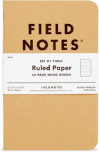 Cargar imagen en el visor de la galería, Field Notes Original Kraft Notebook - Pack de 3 - 48 páginas
