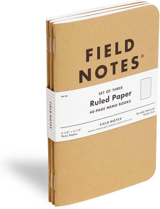 Field Notes Original Kraft Notebook - Pack de 3 - 48 páginas