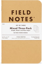 Cargar imagen en el visor de la galería, Field Notes Original Kraft Notebook - Pack de 3 - 48 páginas
