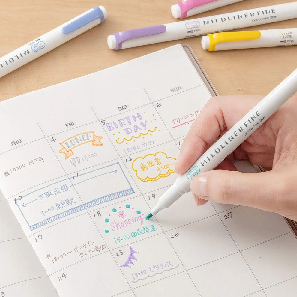 ZEBRA - Mildliner Fine Dual Tip Fineliner - Fine & Extra Fine Tip