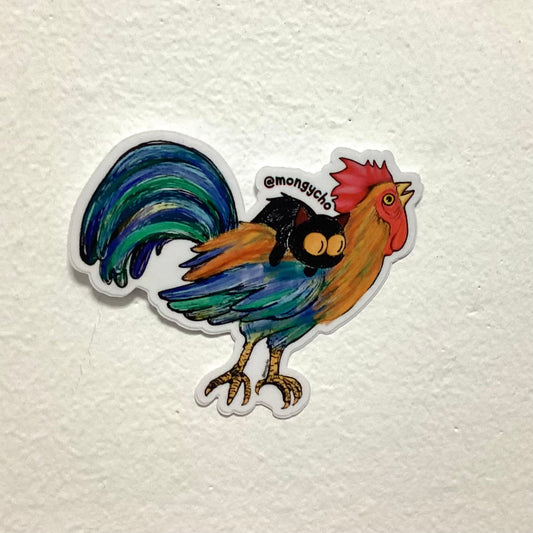 Mongycho - Gallo y Gatito Sticker