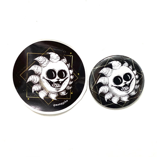 Mongycho - Monstrito Sticker + Pin