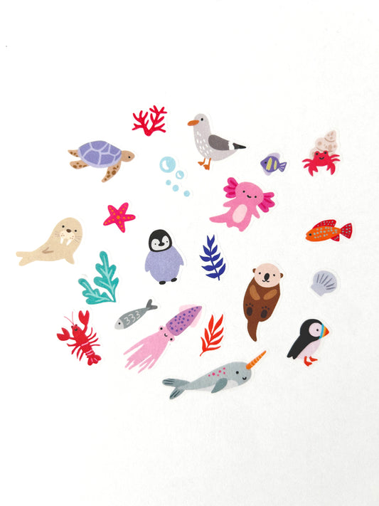 GIRL OF ALL WORK - Jumble Washi Stickers - Ocean Wonders