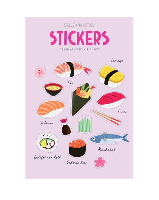 GIRL OF ALL WORK - Clear Stickers - Sushi