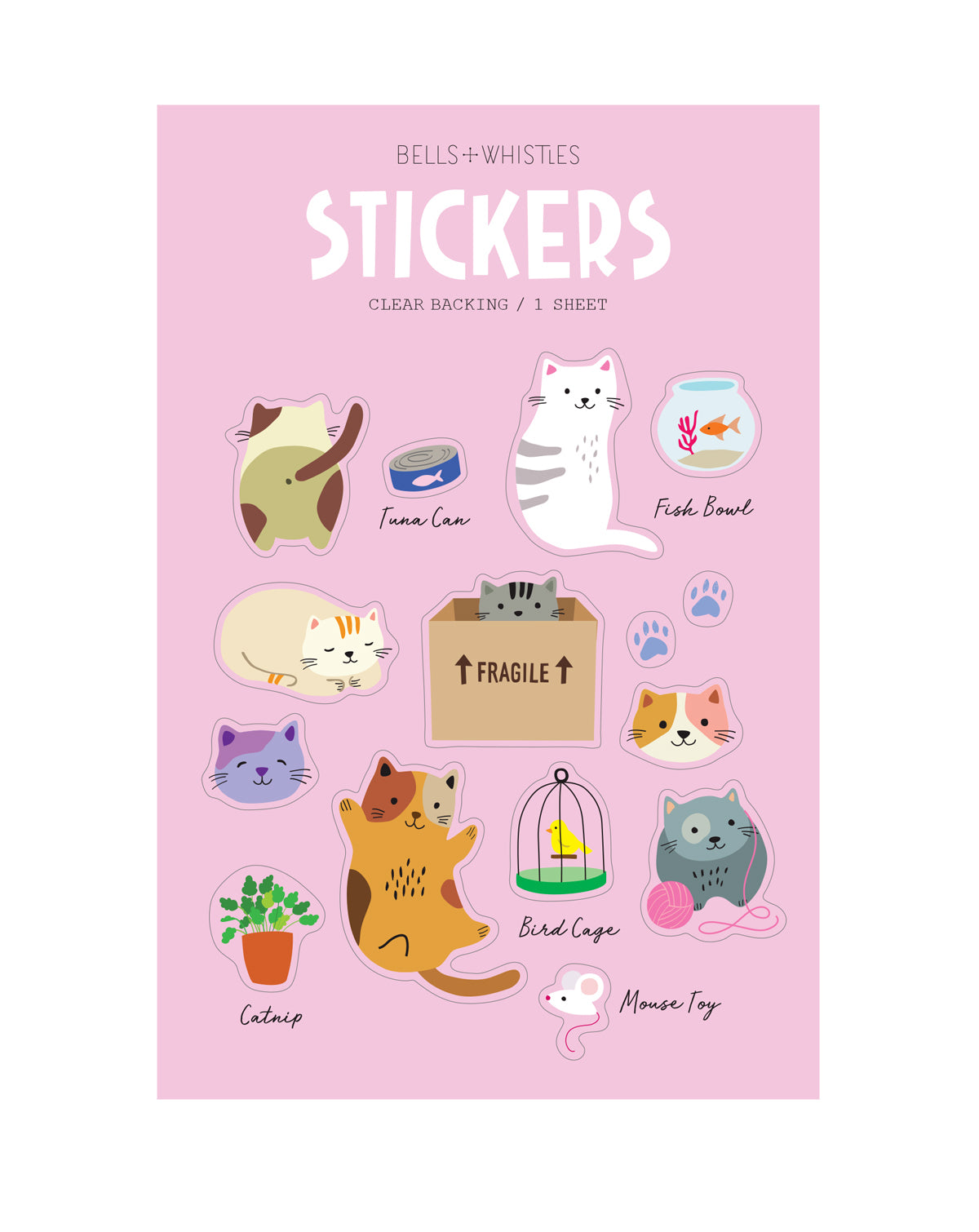 GIRL OF ALL WORK - Clear Stickers - Cats