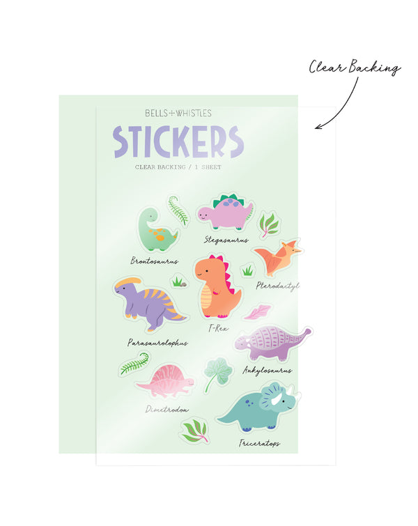 GIRL OF ALL WORK - Clear Stickers - Dinosaur