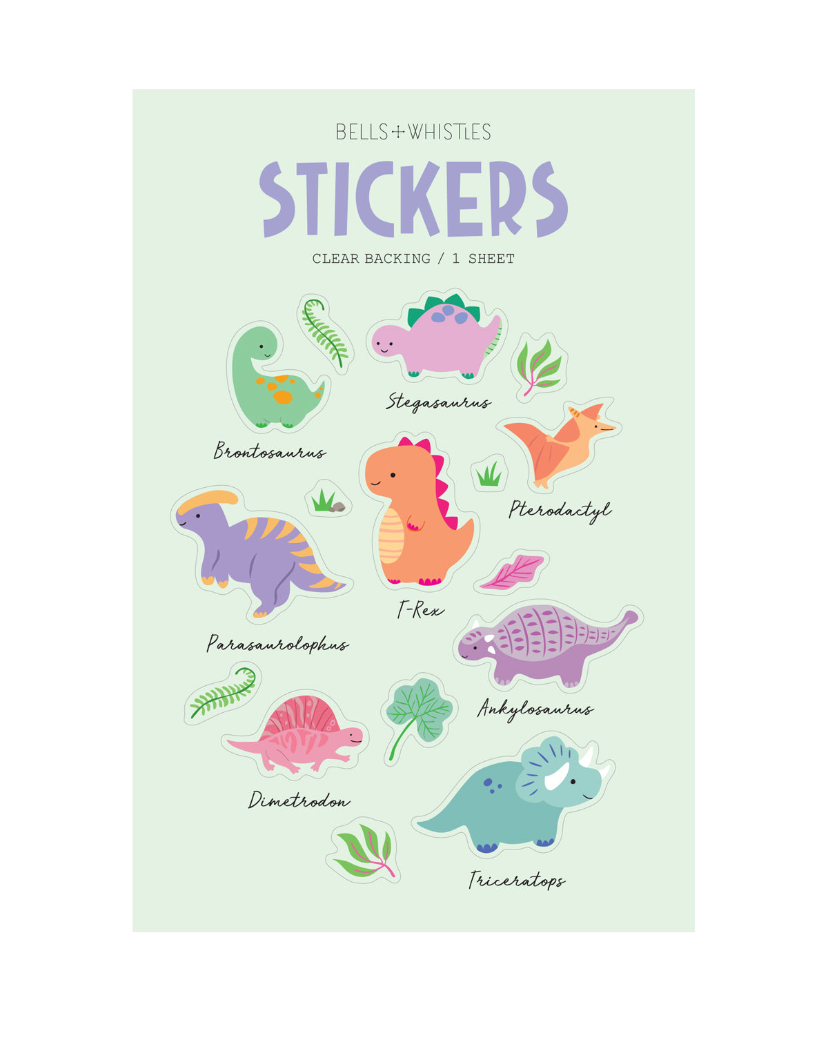GIRL OF ALL WORK - Clear Stickers - Dinosaur