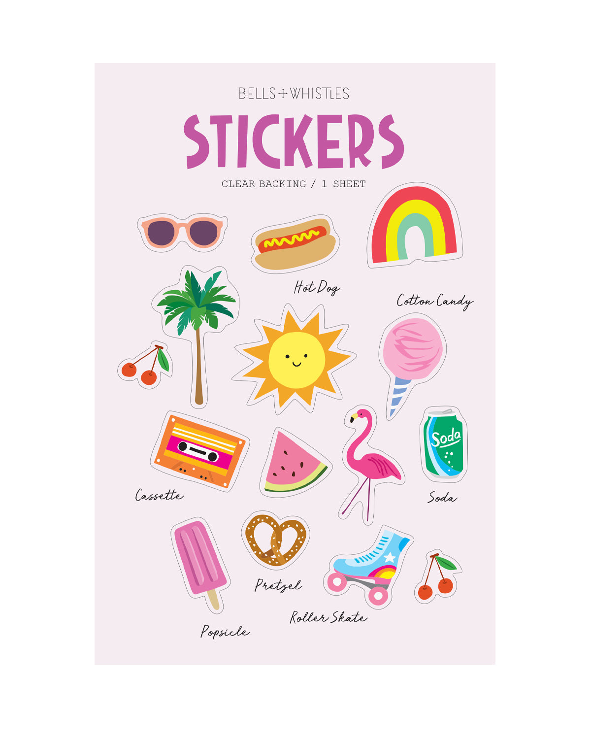 GIRL OF ALL WORK - Clear Stickers - Summer Icons