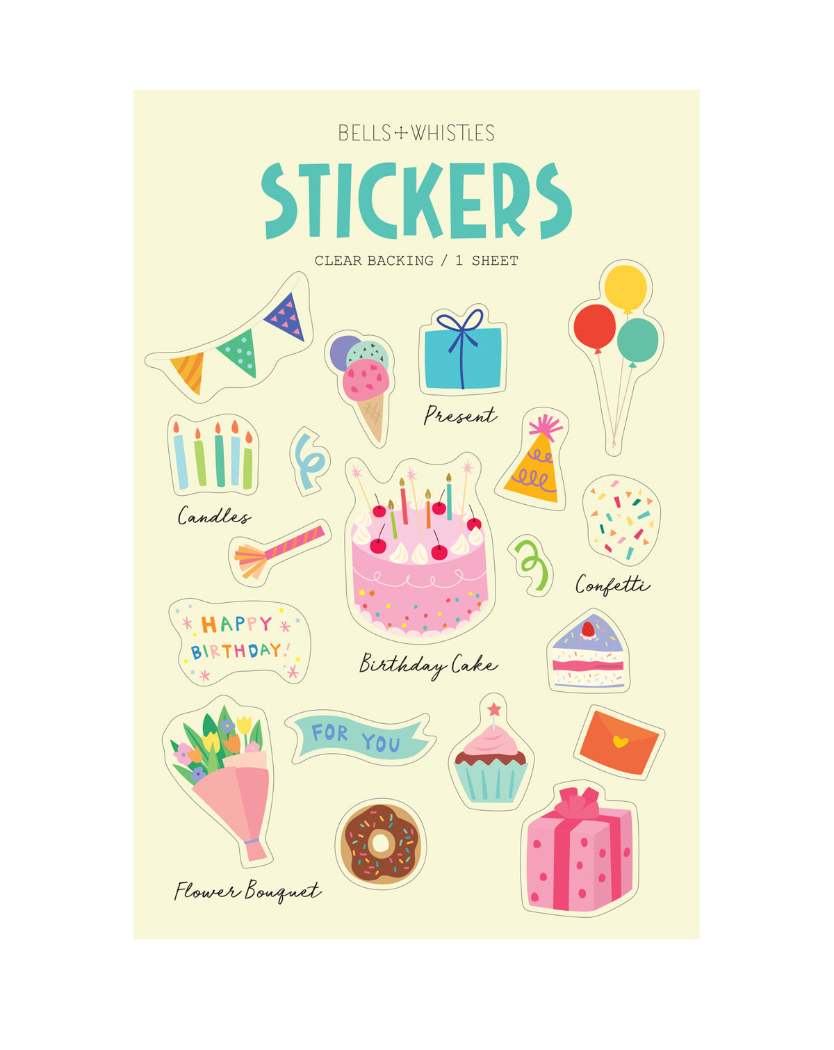 GIRL OF ALL WORK - Clear Stickers - Birthday Party