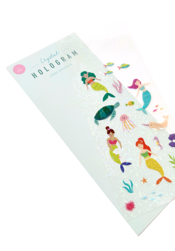 GIRL OF ALL WORK - Crystal Hologram Clear Stickers - Mermaids