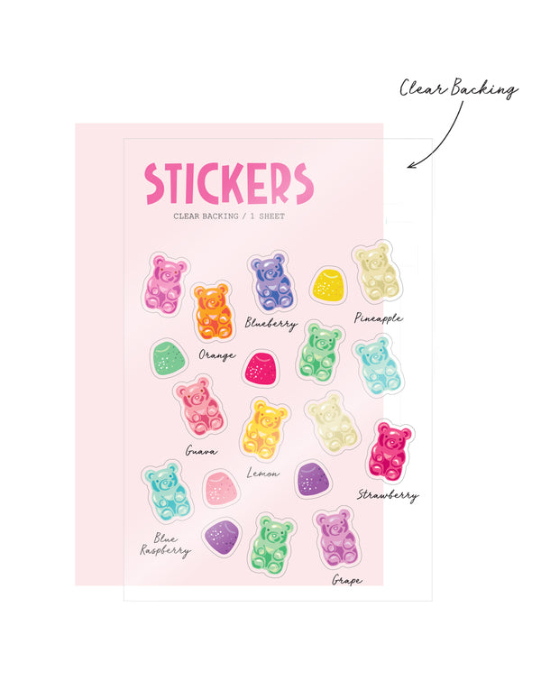 GIRL OF ALL WORK - Clear Stickers - Gummy Bears