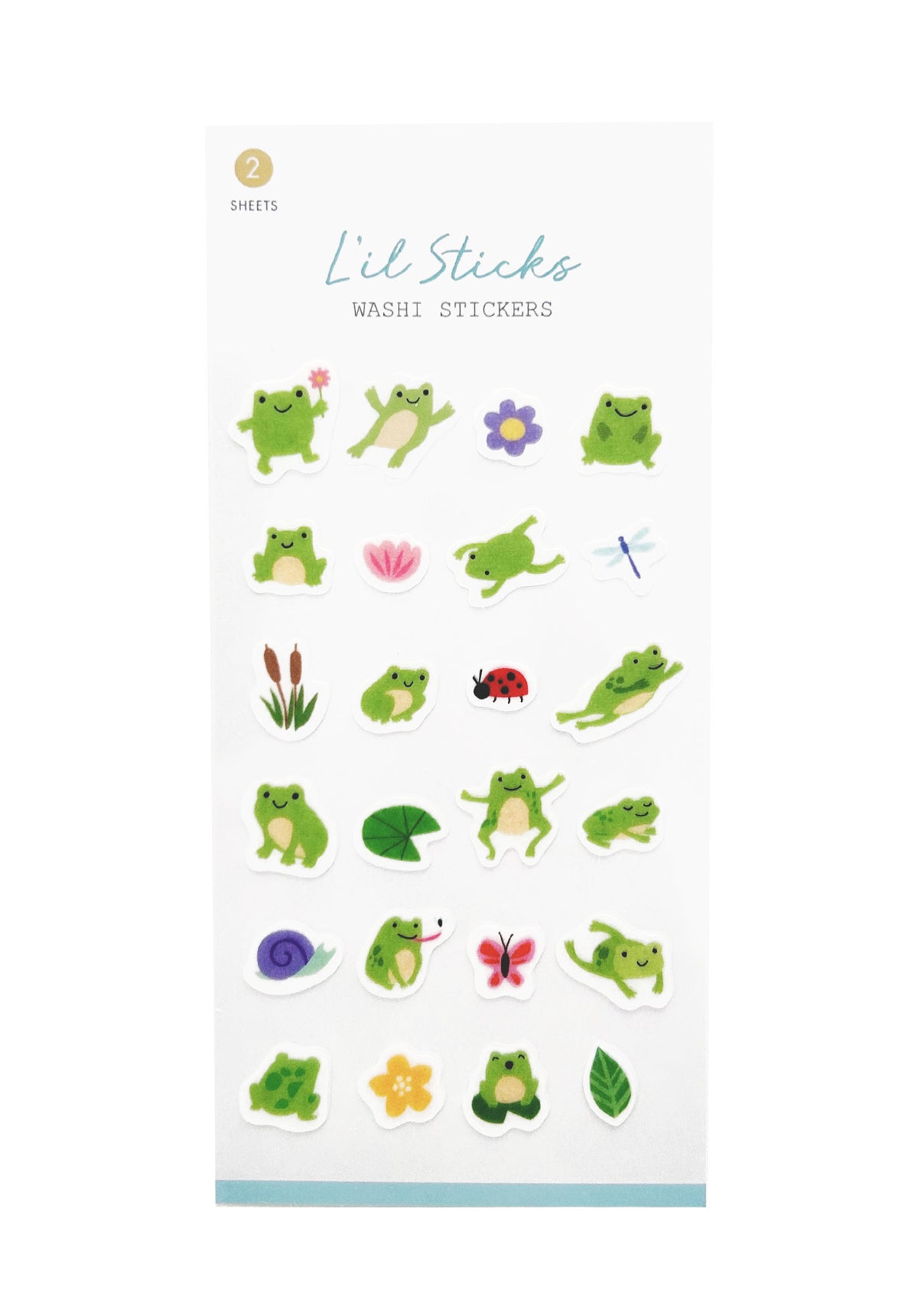 GIRL OF ALL WORK - L'il Sticks Washi Stickers - Frogs