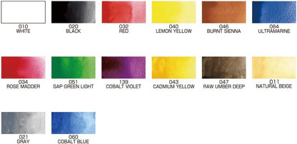KURETAKE ZIG - Gansai Tambi Portable 14-Color Set Acuarela