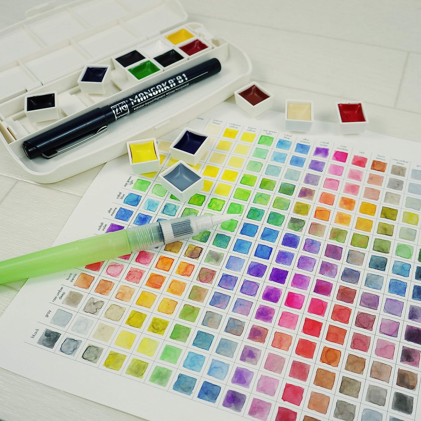 KURETAKE ZIG - Gansai Tambi Portable 14-Color Set Acuarela