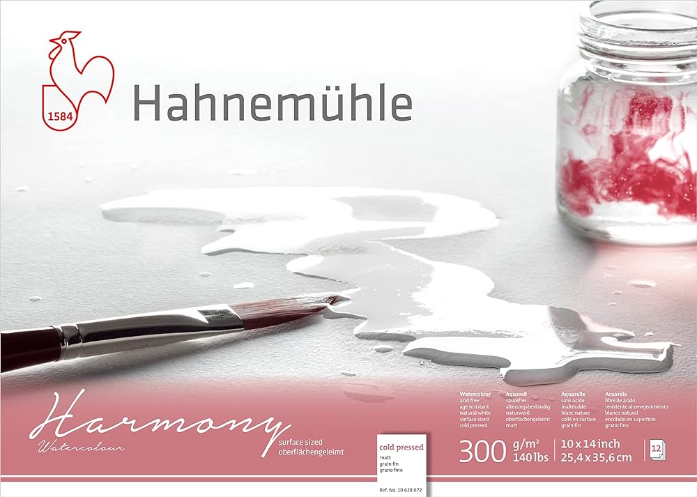 HAHNEMUHLE - Harmony Watercolor Paper Block (Libreta de Acuarela Bloque 300 GSM)