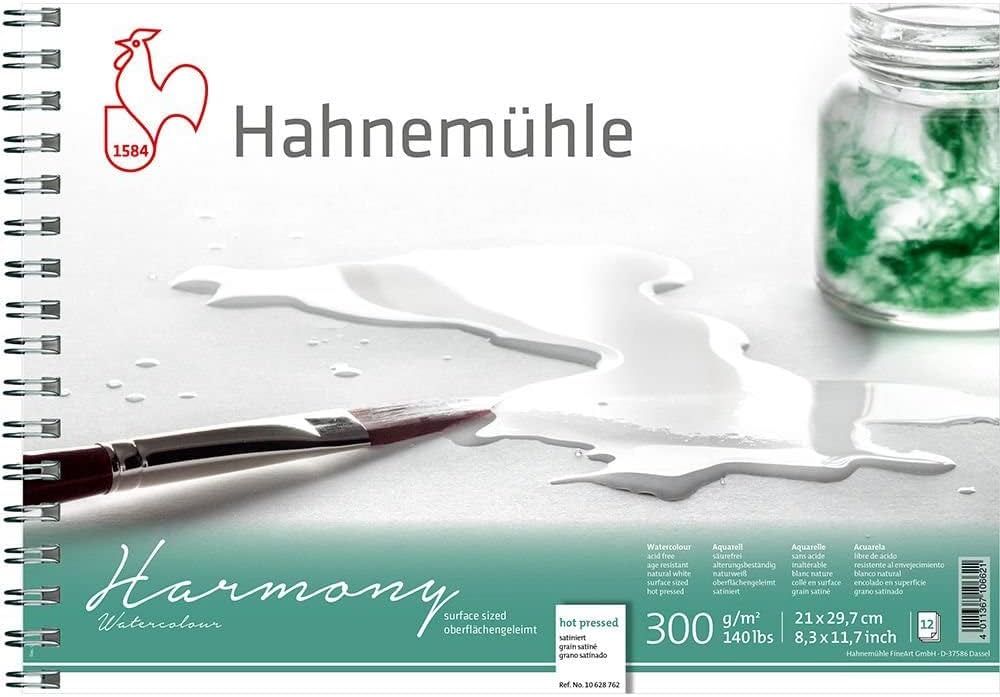 HAHNEMUHLE - Harmony Watercolor Paper Spiral-Bound Pads (Libreta de Acuarela Espiral 300 GSM)