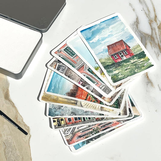 HAHNEMUHLE - Watercolor Postcard Tins (Postal de Papel de Acuarela con Caja de Aluminio)