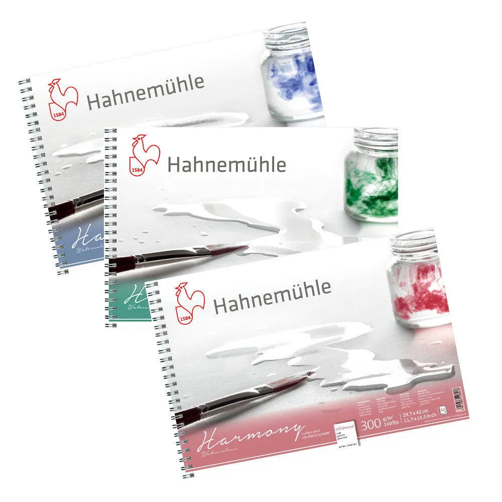 HAHNEMUHLE - Harmony Watercolor Paper Spiral-Bound Pads (Libreta de Acuarela Espiral 300 GSM)